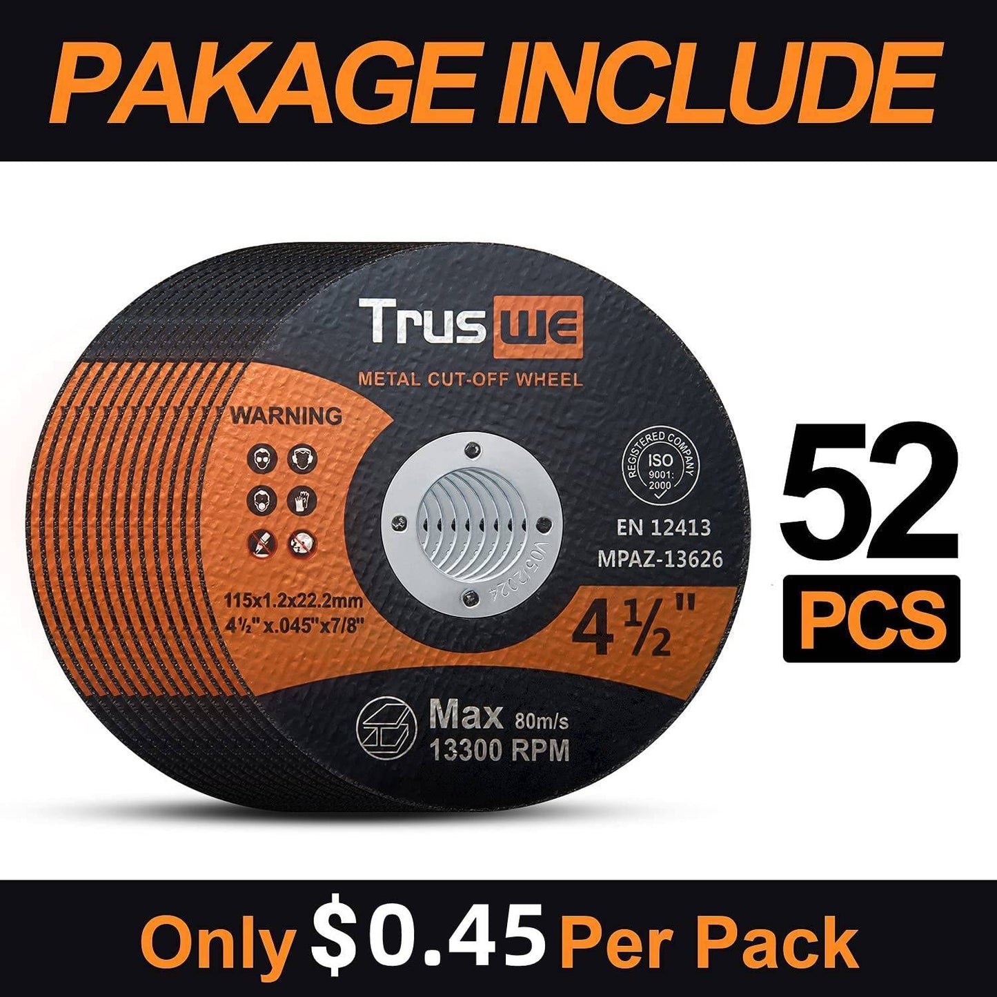 Cut off Wheels 4 1/2 Inch 52 PCS