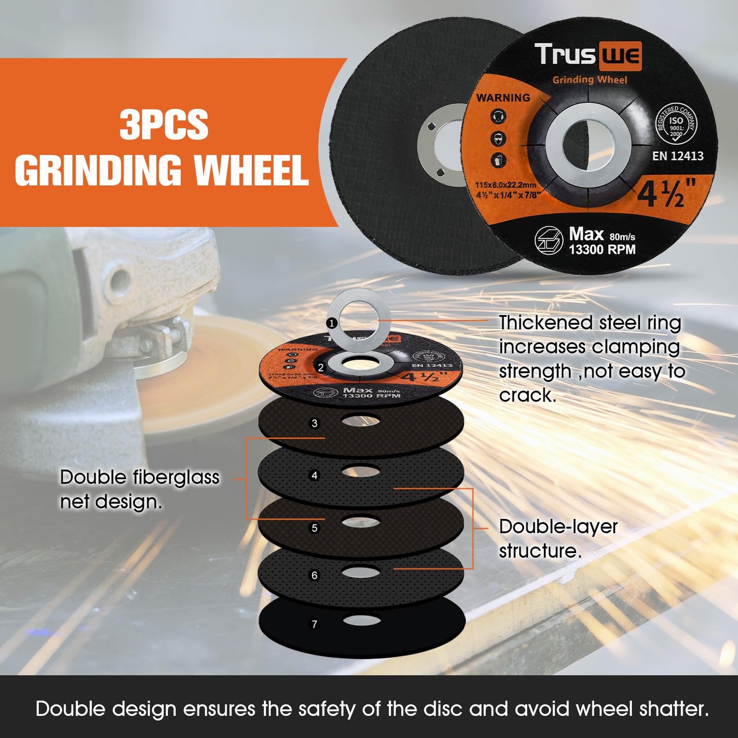Cut Off Wheels Grinding Wheels Flap Disc Set 26 PCS
