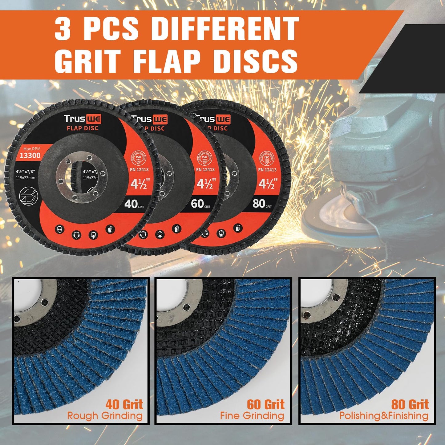 Cut Off Wheels Grinding Wheels Flap Disc Set 26 PCS