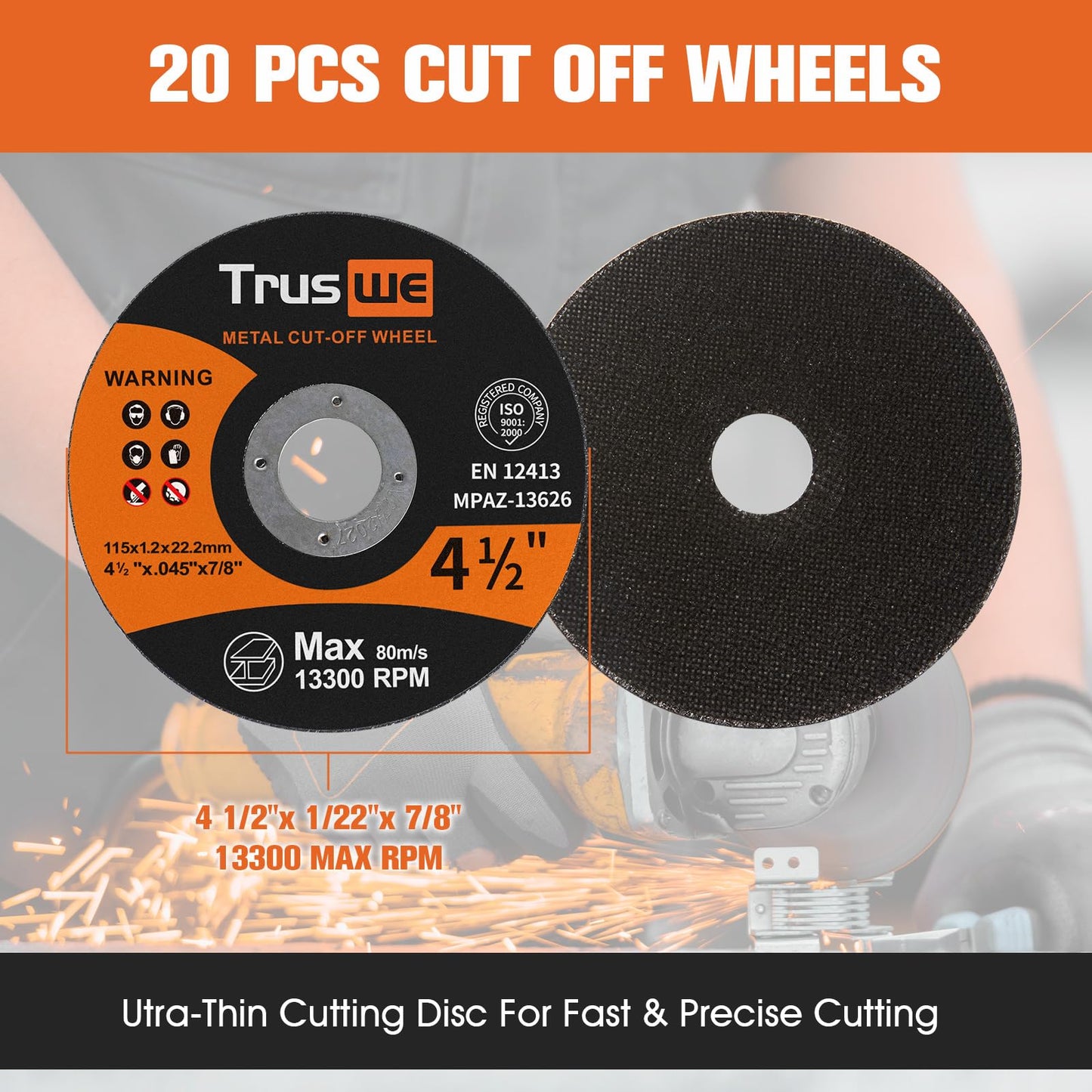 Cut Off Wheels Grinding Wheels Flap Disc Set 26 PCS